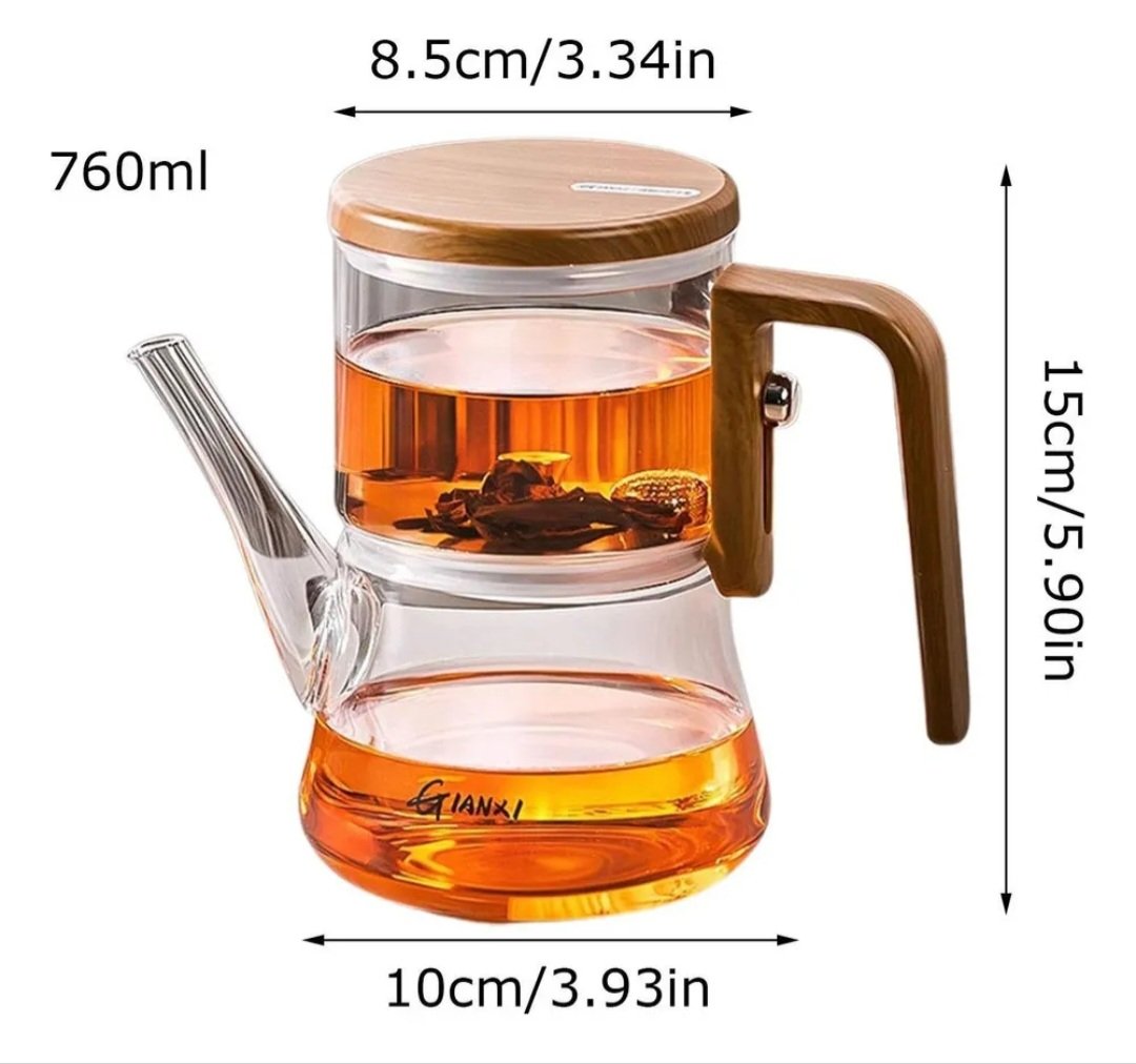 Tetera de Vidrio con Filtro Magnético - Separación con un Click - Imagen 2